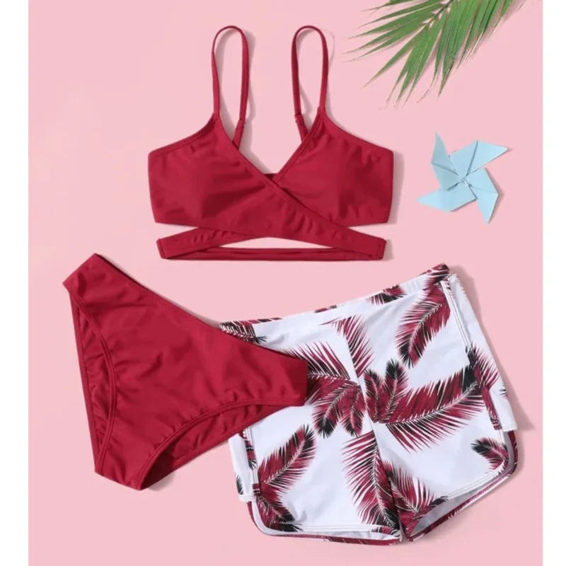 NewSexyThreePieceBikinis2023WomensSwimwearPushUpFemale