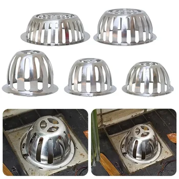 Eeatop สแตนเลสกลางแจ้งระเบียงชั้นท่อระบายน้ําระบายน้ํารอบ Anti-clogging ท่อระบายน้ําชั้น Rain Strainer ท่อหมวก 1