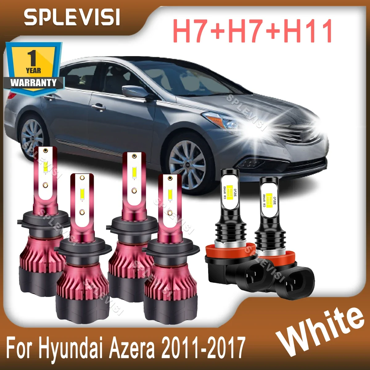 

LED Headlight Foglight Combo 48000LM Pure White Super Bright CSP Chips For Hyundai Azera 2011 2012 2013 2014 2015 2016 2017