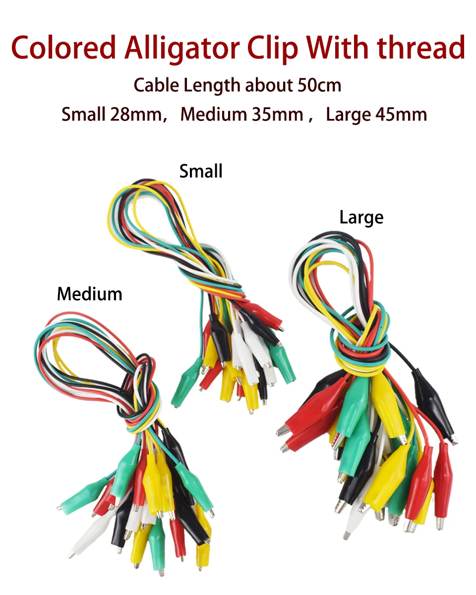 Description Picture 2 of item10pcs Color Alligator Clip Electric DIY Small Battery Power Cord Sheath Electric Clamp Double Head Test Clamp