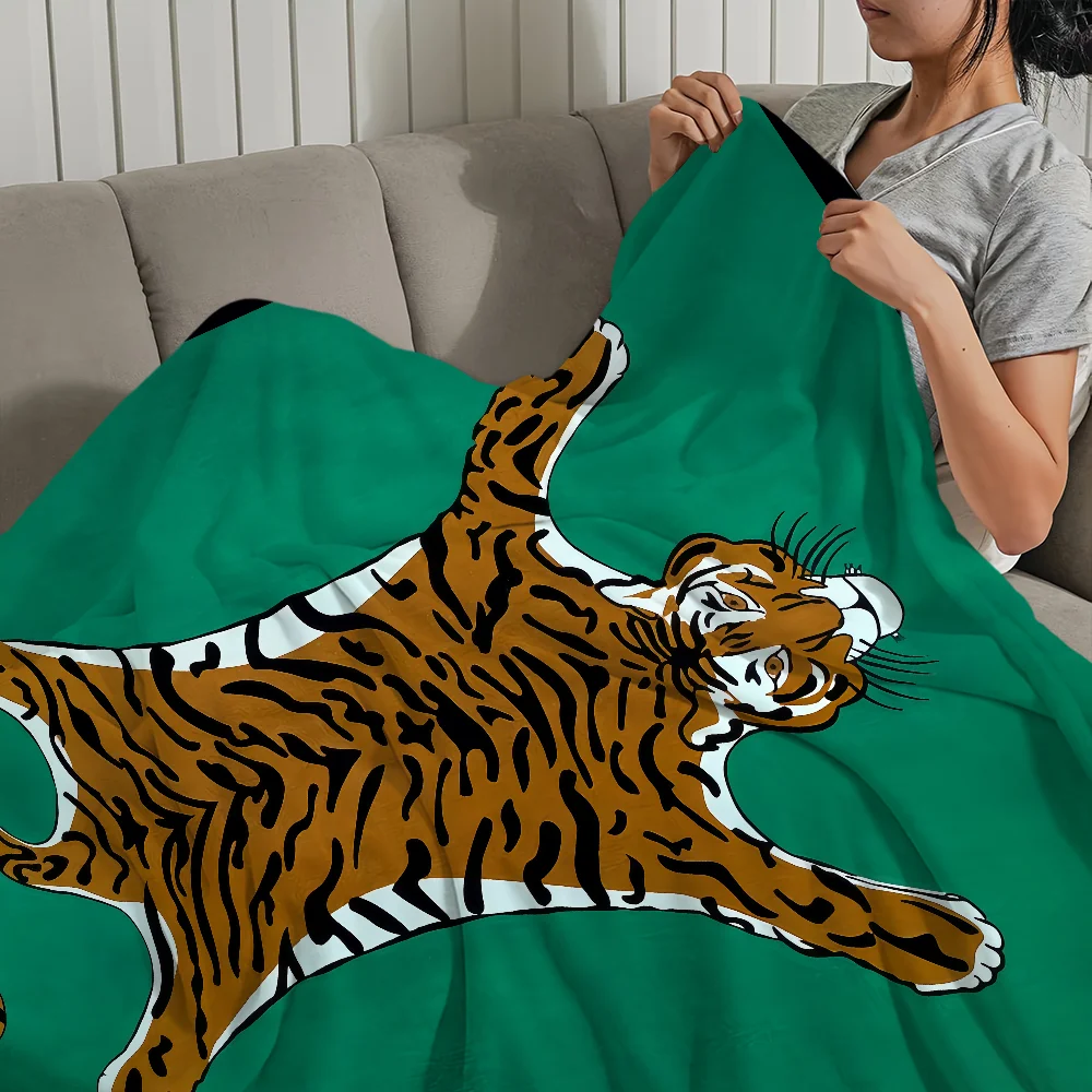 Adler warm retro soft plush blanket Tiger j-Jonathan for sofa living room office Moroccan Ethnic bedroom travel Rug gift Flannel 6