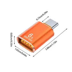 Portable Type C to USB 3.1 OTG Adapter - Efficient USB Converter (Orange)