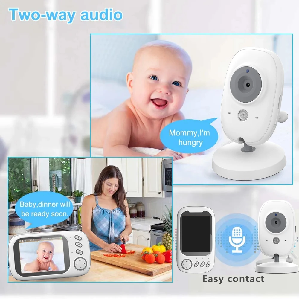 3.5 Inch Wireless Video Color Baby Monitor Portable 2000mAh Battery Baby  Nanny 720P Security Camera IR LED Night Vision Intercom - AliExpress