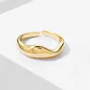 89789-9ca34a.jpg Bagues ondulées irrégulières couleur or argent, bijoux géométriques simples faits à la main pour femmes, bague de mariage réglable pour Couple