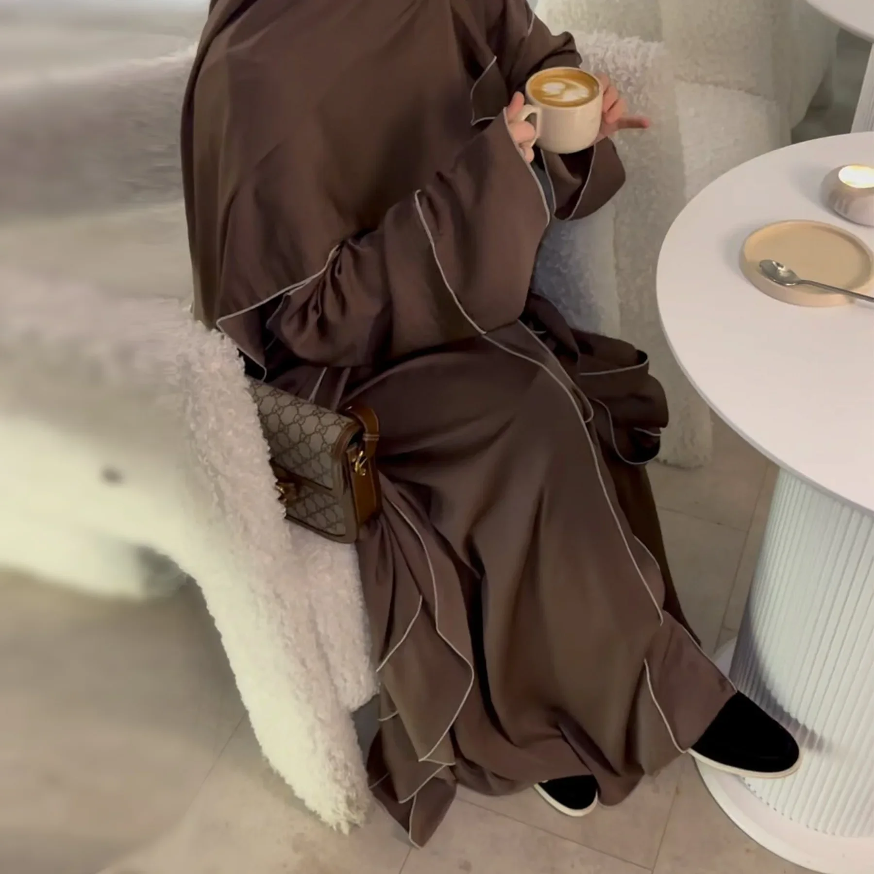 2 Piece Abaya Kimono Set Matching Inner Dress Muslim Prayer Outfit Abayas for Women Dubai Ramadan Eid Islamic Clothing Kaftan