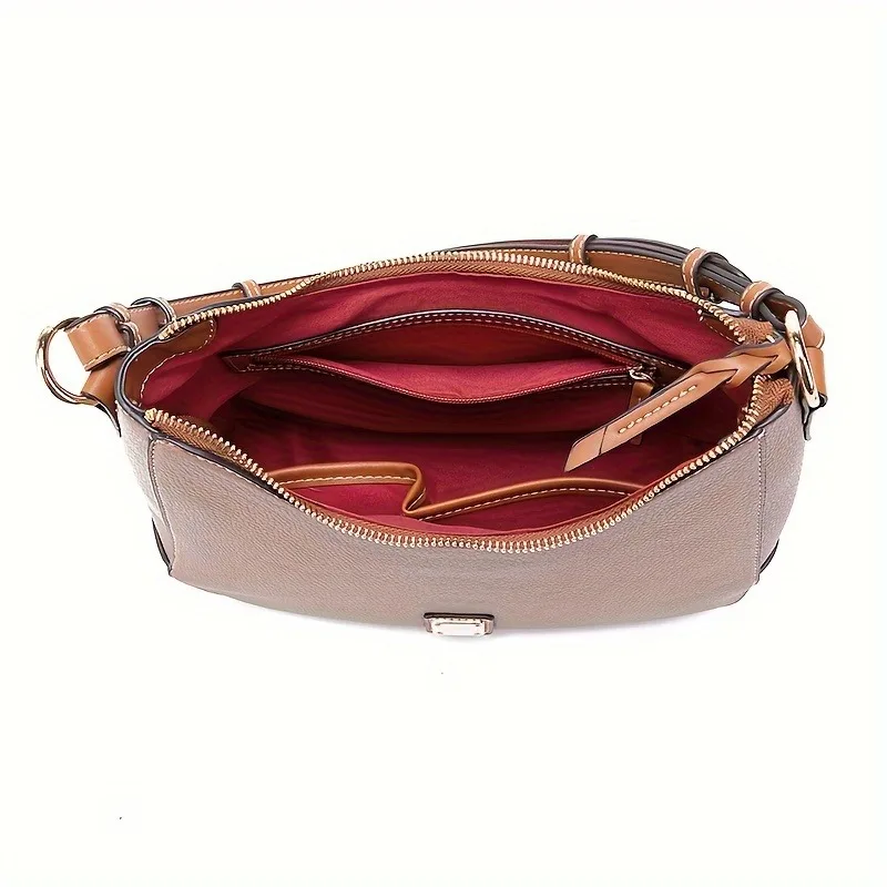 Classic Hobo Shoulder Bag For Women Simple Vegan Leather Handbag Luxury Underarm Purse Solid Color Large capacity Handbags