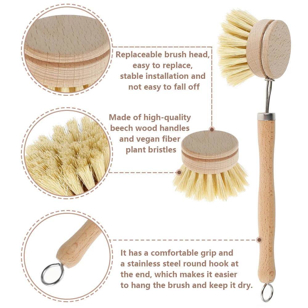 Wooden Cleaning Brush Set 4 Pieces