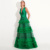Sevintage Green Prom Dresses V-Neck Sleeveless Tiered Ruffles Tulle Pleat Ruched A-Line Evening Gowns Special Occasion Gown 2023