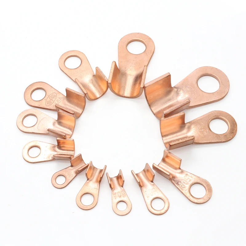 Terminal Connector Terminals OT 3/5/10/20/30/40/50/60/100A Splice Wire Dia Bare Copper Nose O Shape Crimp Naked Battery Cable Connector Open Lug