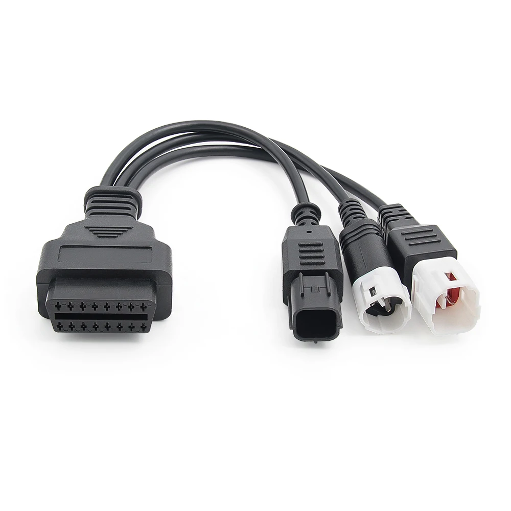 OBD2 Adapter Für Motorrad - 3-in-1 Kabel Für Yamaha, Honda, KTM Mit 3,4,6 Pol Steckern