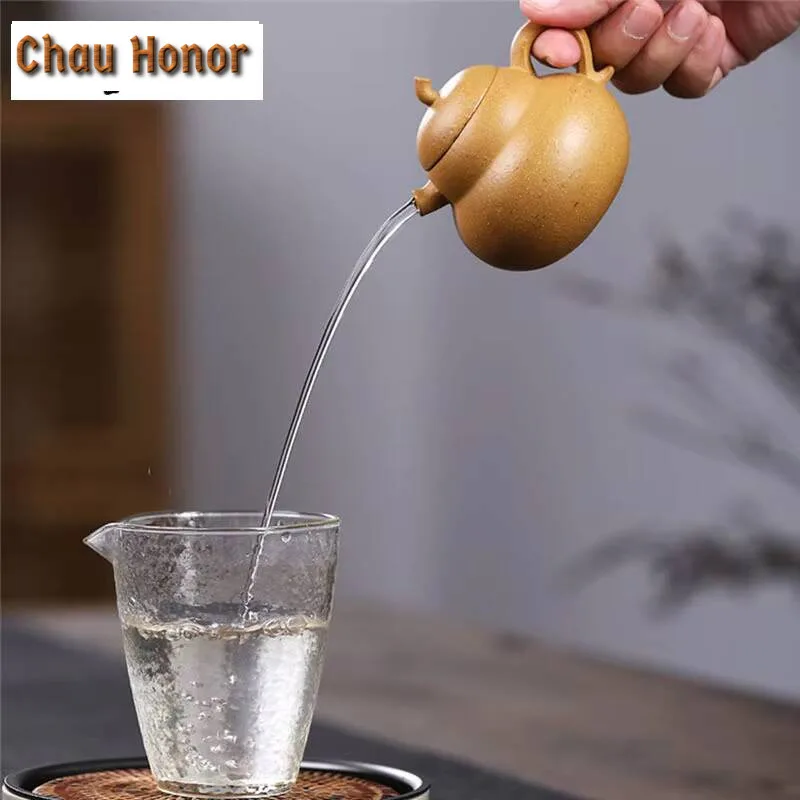 120ml Classic Yixing Raw Ore Sesame Segment Puree Purple Clay Small Teapot Handmade Household Chinese Kung Fu Tea Set Customized