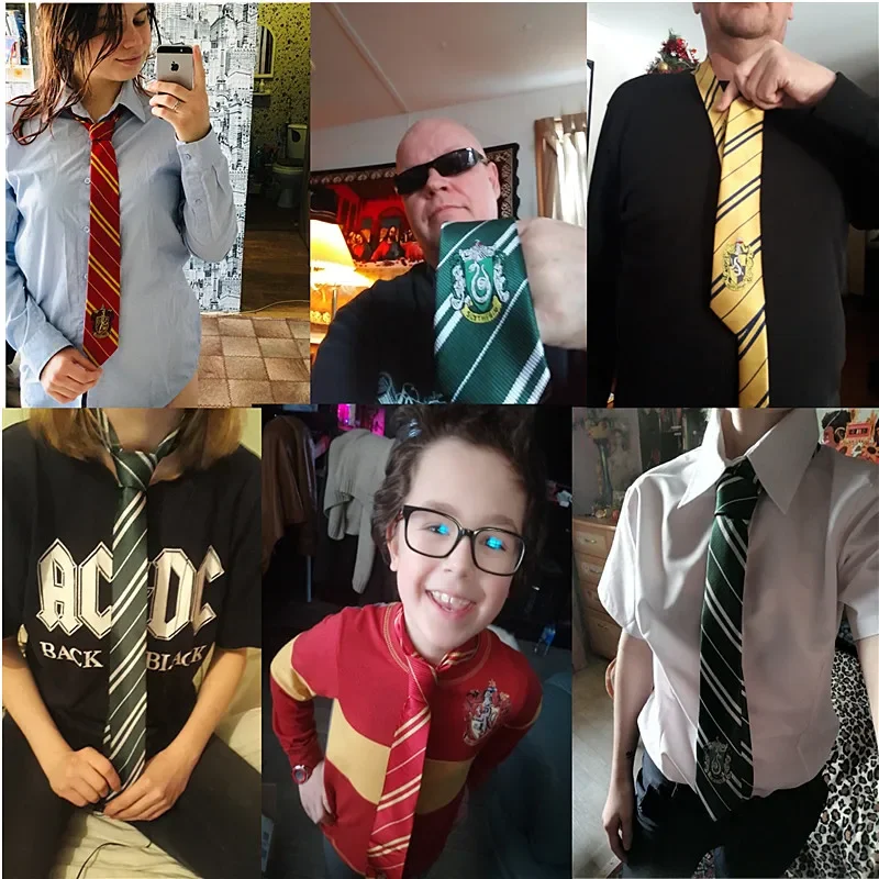 Harris Accessories Gryffindor/Slytherin/ Potter Ties College Style Student Cosplay Shirt Tie Halloween Party Supplies Xmas Gifts neck tie,anime necktie,cosplay necktie,anime tie