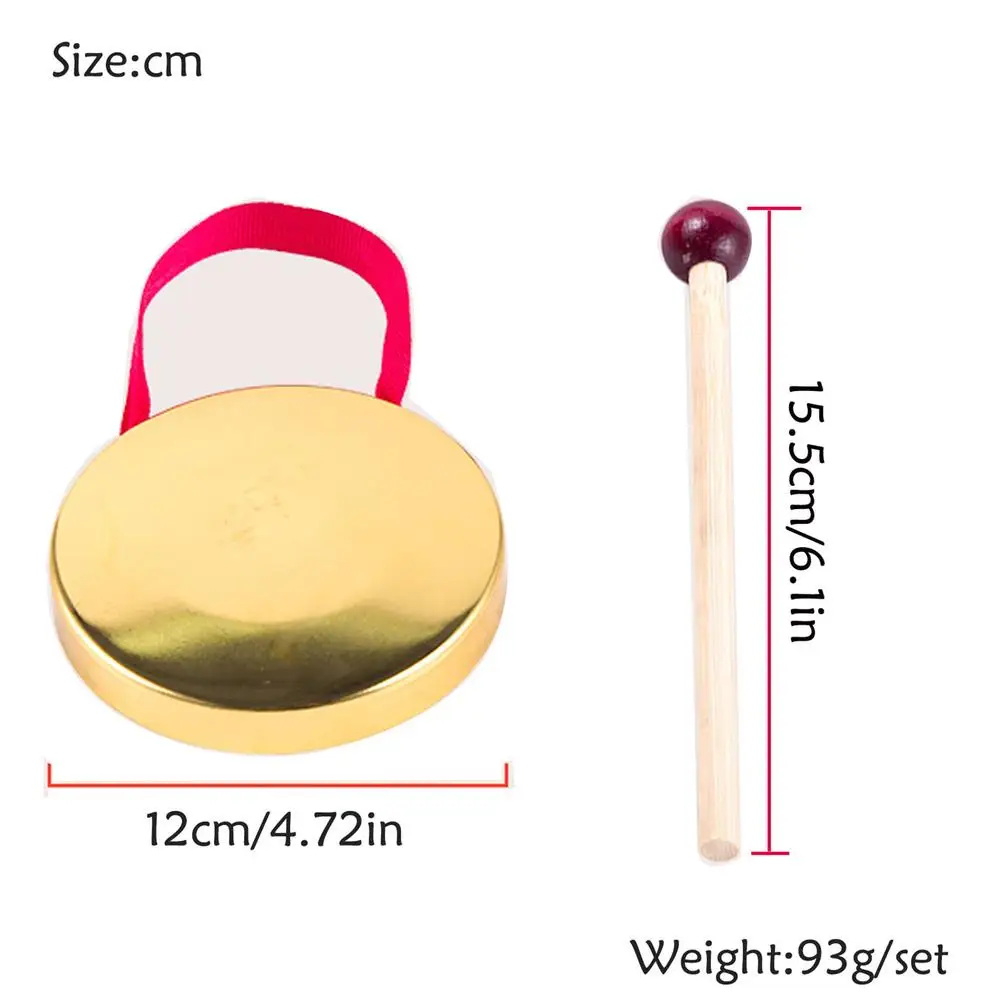 YOUZI Hand Gong With Wooden Stick Copper Gongs Children Toy Traditional Chinese Folk Percussion Musical Instrument
