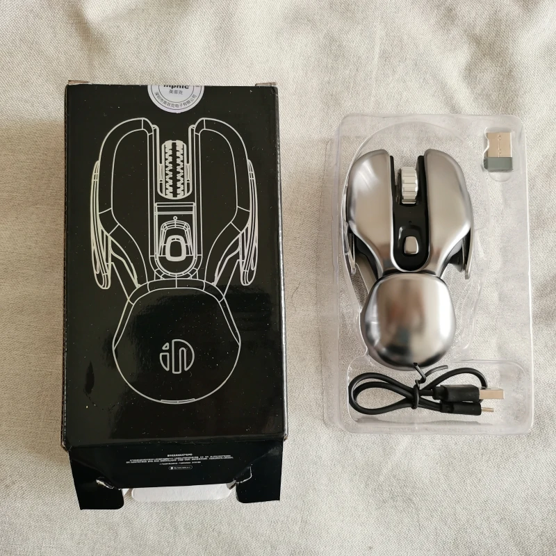 Infic Px2 2.4ghz Mouse sem Fio Conceito Usb Carregamento Metal Mouse Galvanizado Espaço-cinza Alumínio Liga Base Mute Game Mouse - Imagem 6