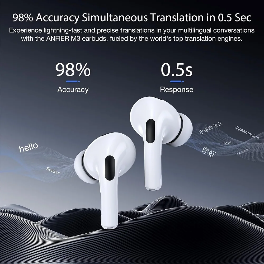 Business Meetings Wireless Translation Earbuds 98% Accuracy Simultaneous Translation Seamless Superb Audio Guality