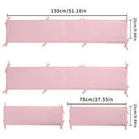 Ensemble de couverture de Rail de berceau de couleur unie, doublure de lit de bébé, protection de lit de berceau, cadeau pour nouveau-né, décoration de literie 6