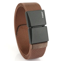 TUSHI Unisex Magnetic Buckle Elastic Tactical Belt - 125CM (Coffee)