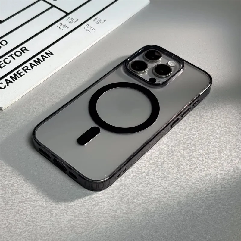 Luxury Matte Translucent Magnetic Wireless Charging Case - Clear Hard Back Cover
