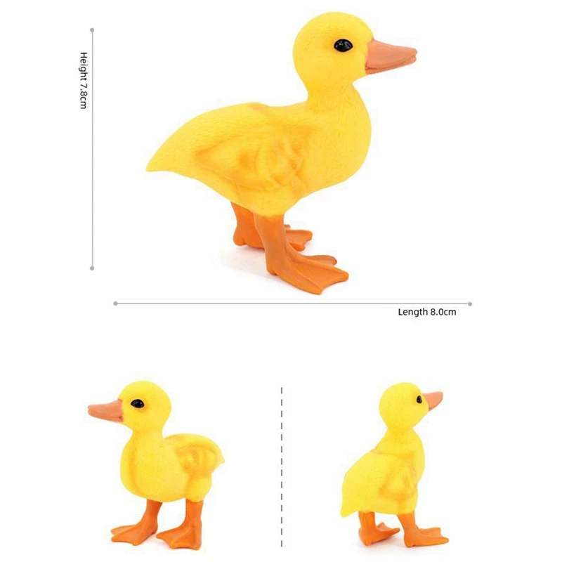 B05B-2X Farm Ducks Realistic Animal Figurines Duckling Little Duck Animal Figures For Children's Party Favors Toys Yellow