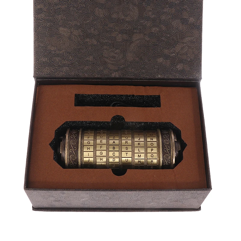 Leonardo Da Vinci Code Toys Metal Cryptex Locks Wedding Gifts Valentine's Day Gift Letter Rings Password Escape Chamber Props metal cryptex locks toy
