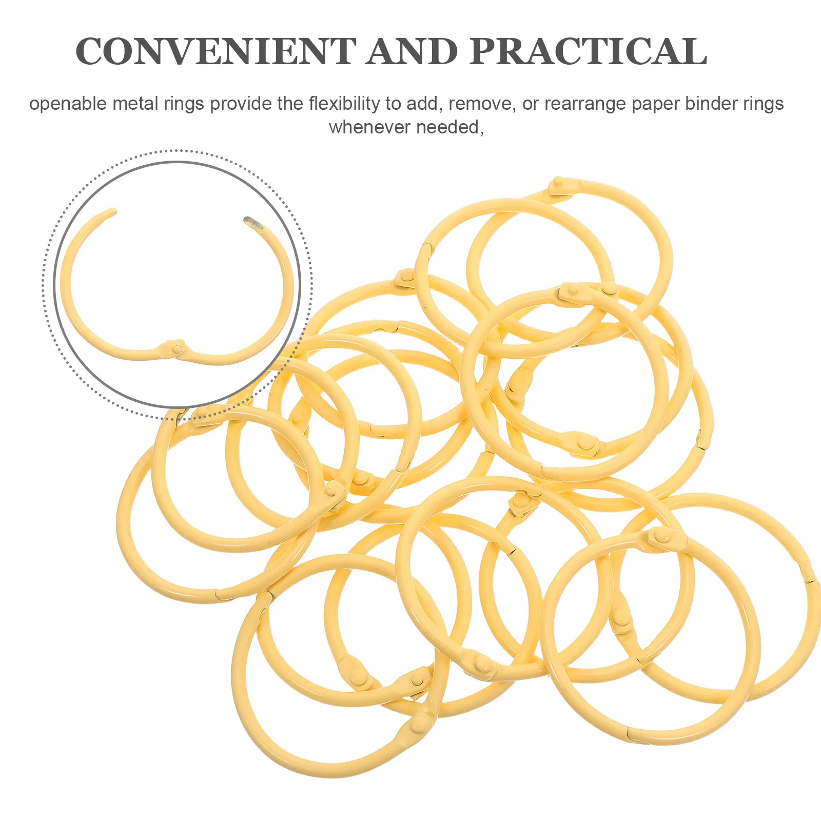 30개 금속 바인더 링 스냅 오픈 루즈 리프 인덱스 카드 플래너 스크랩북 공예 사진 앨범 DIY 바인딩 링 (사무실/학교용)
