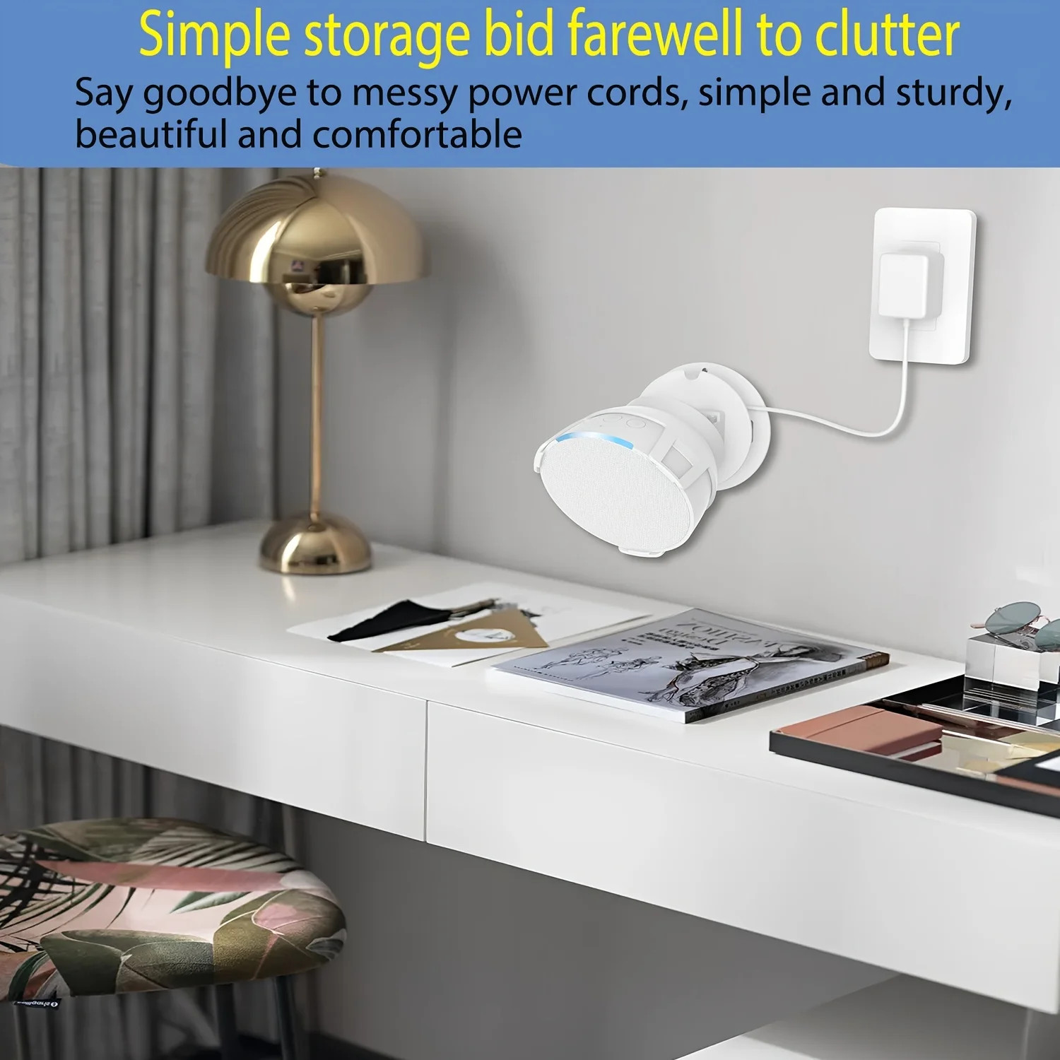 Adjustable Angle Smart Audio Stand with Wall-Mount Storage Rack