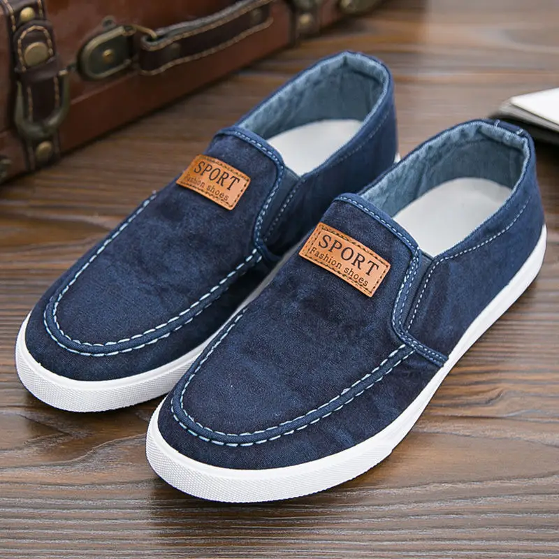 Men's Casual Shoes Breathable Canvas Denim Sneakers Men Walking Flats 2022 Spring Summer Lightweight Slip-on Loafers Shoes Man 3