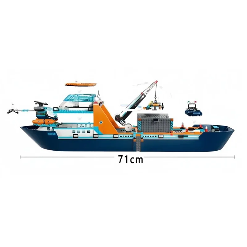 815PCS 도시 시리즈 북극 연구 선박 모델 빌딩 블록 60368 크리 에이 티브 조립 벽돌 장식 장난감 어린이를위한 크리스마스 선물