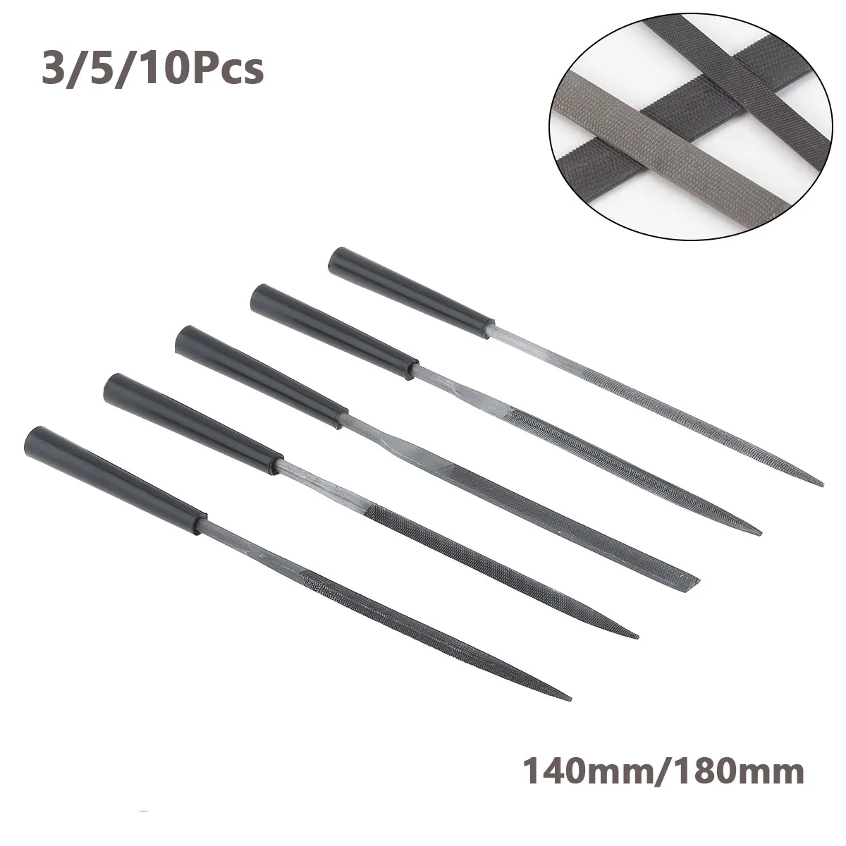

3/5/10pcs 140mm/180mm Flat Round Triangular Mini Trimming File Set for Plastic Wood Play Metal and Other Materials Grinding Tool