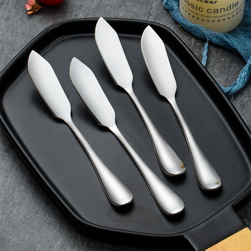 Stainless Steel Butter Knife Cheese Dessert Jam Knives Cream Bread Cutter 6pcs