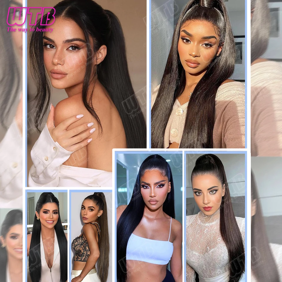 WTB 합성 멀티 사이즈 스트랩형 포니테일 가발 스트랩형 스트레이트 포니테일 가발 초보자 여성의 일상 착용에 적합