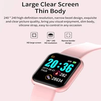 Montre intelligente de sport pour hommes et femmes, bracelet connecté, lecteur de contrôle de la musique, moniteur de sommeil, moniteur de pas de fitness, réveil, Y68 D20 6