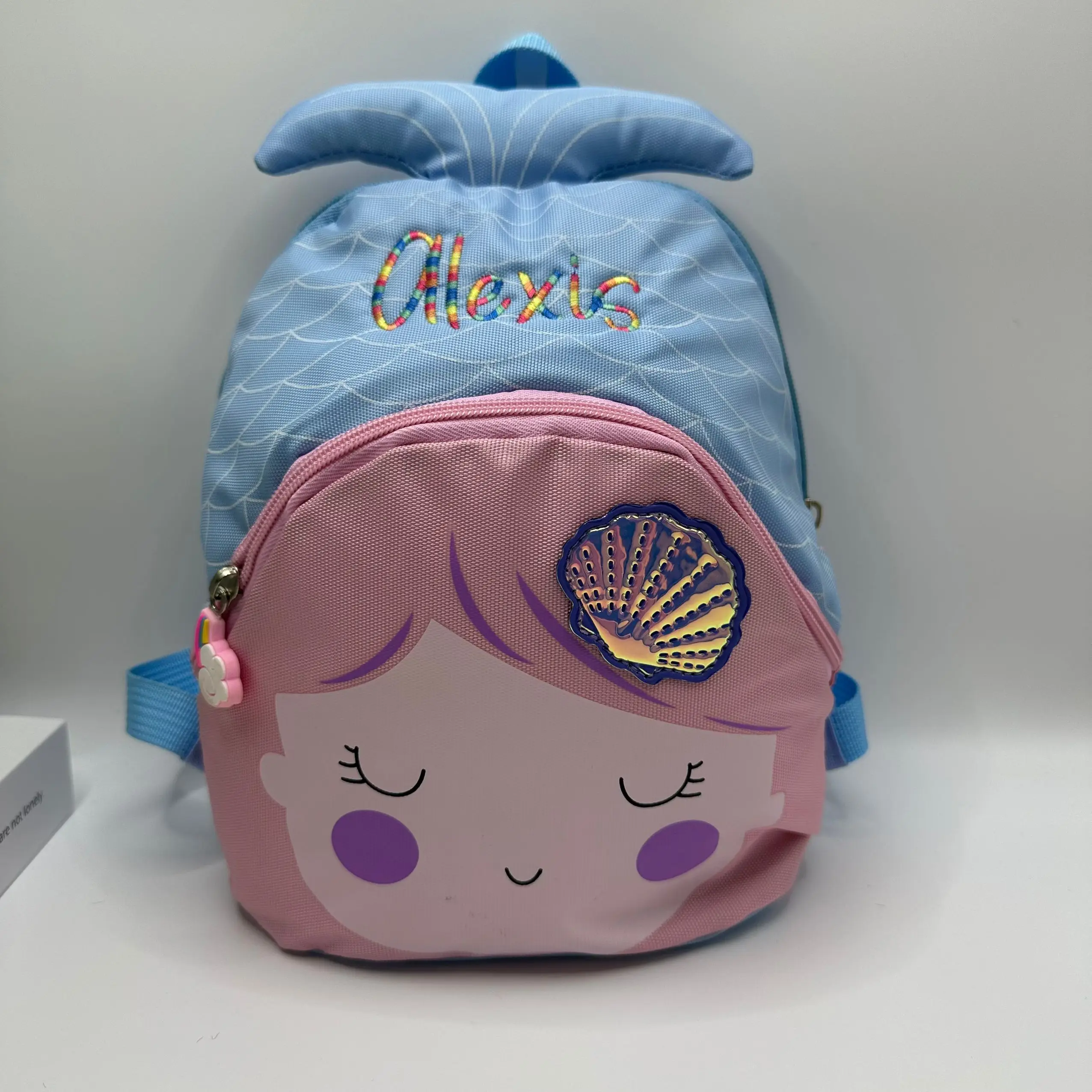 

Colored Personalized Children's Bag Nylon Cartoon Cute Mermaid Backpack Kindergarten Backpack Leisure Backpack