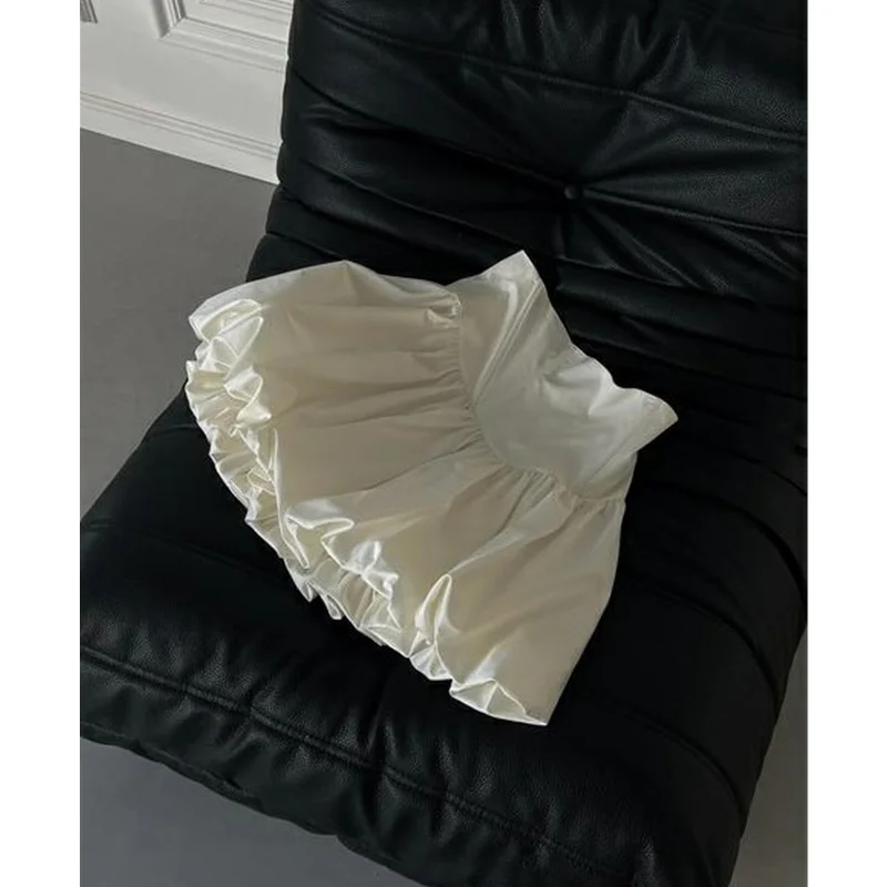 Falda Bud Y2K, ropa elegante para mujer, color sólido, cintura alta, línea A, minifalda, faldas de fiesta de noche de los años 2000, ropa de calle