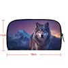Fantasy Animal Wolf Wallets Magic Colorful Mysterious Wolf Purse Coin Bags Neon Galaxy Long Wallet Earphone Holder Storage Bag 2