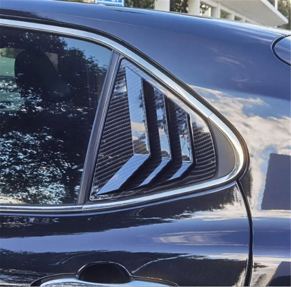 Car Rear Louver Window Side Shutter Cover Trim Sticker Vent Scoop ABS Carbon Fiber Accessories For Toyota Camry Sedan