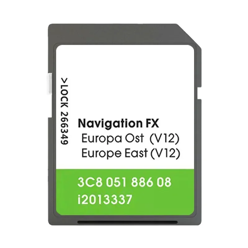 Transporter Sat Nav Navigation Card Verssion 3C8 051 886 08 FX V12 OST EAST for VW Europe Map Data Memory