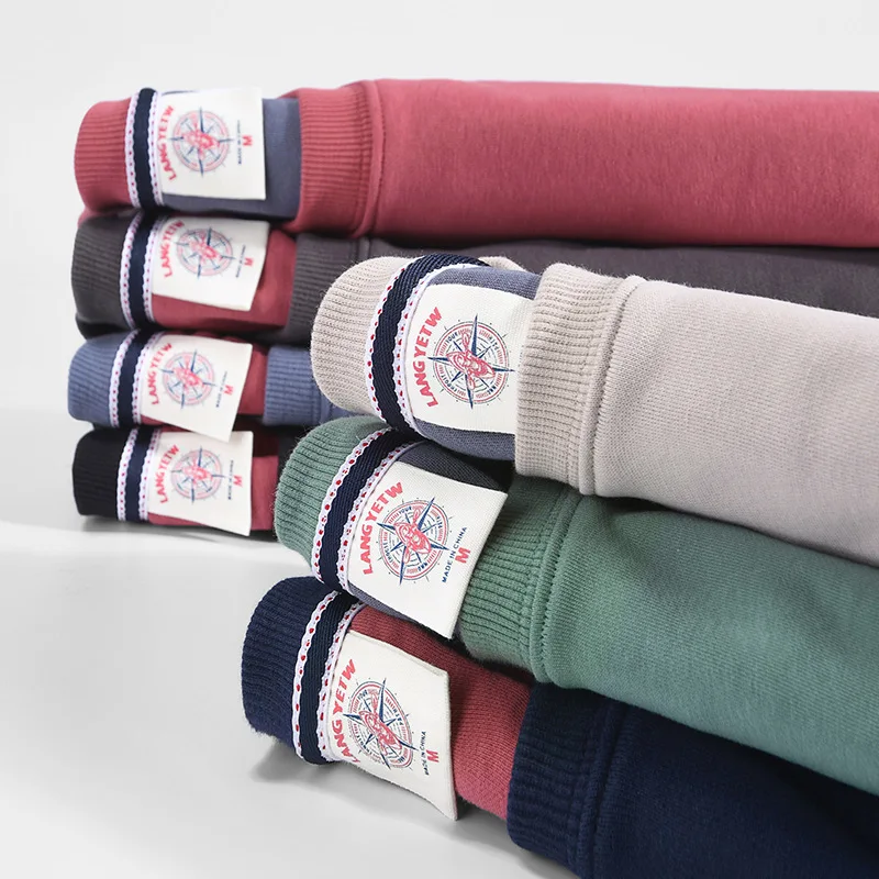 Pullover Streetwear Cotton Men's Sweatshirt Casual Solid Color Long Sleeve Spring Sweatshirt Men Quality Classic Mens Clothes