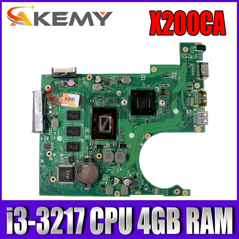 X200CA Motherboard i3 3217CPU 4GB RAM For ASUS X200C X200CA X200CAP