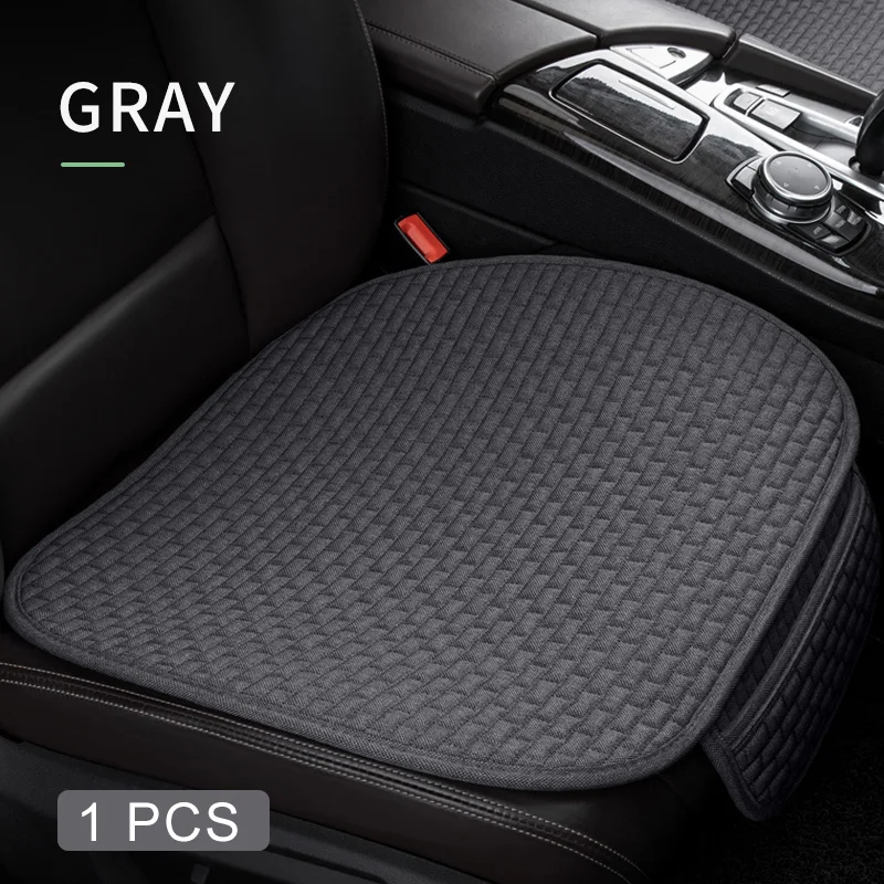 Karcle Cotton Linen Breathable Car Seat Protector - 4 Seasons Anti-Sweat Rear Seat Cover Kit