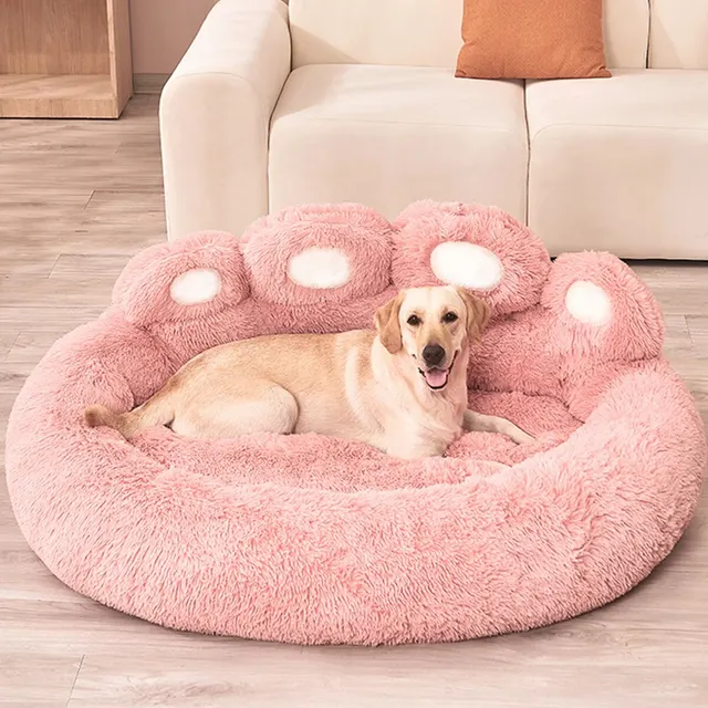 Dog Bed Winter Cat Pet Sofa Cute Bear Paw Shape Comfortable Pet Sleeping Beds For Small Medium Large Soft Fluffy Cushion Dog Bed Dog Bed Winter Cat Pet Sofa Cute Bear Paw Shape Comfortable Pet Sleeping Beds For Small Medium Large Soft Fluffy Cushion Dog Bed