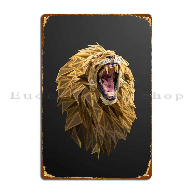 Leone Inciso Low Poly Metal Platform Poster Retro Bar Wall Decor Kitchen Crea Tin Sign Poster
