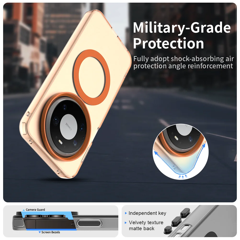 Luxury Armor Shockproof Magnetic Wireless Charging Case - Matte PC Cover
