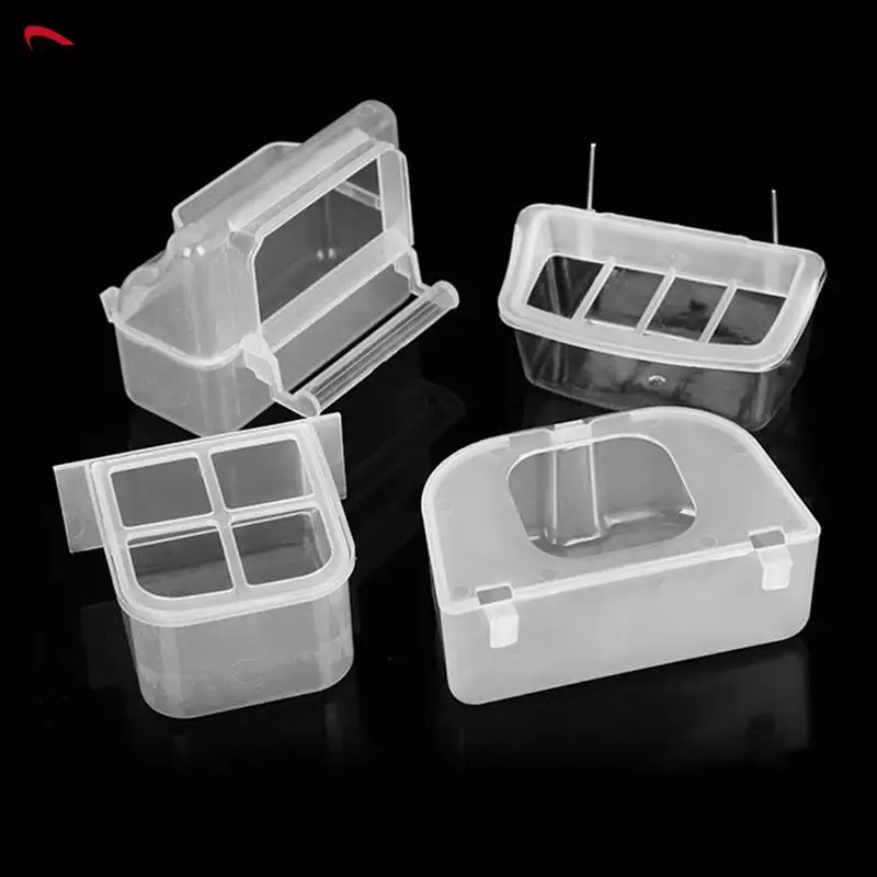 1PC Plastic Parrot Feeder Drinker Bird Supplies Bird Cage Parrot Birds Water Hanging Bowl Feeder Box Pet Cage Food Container