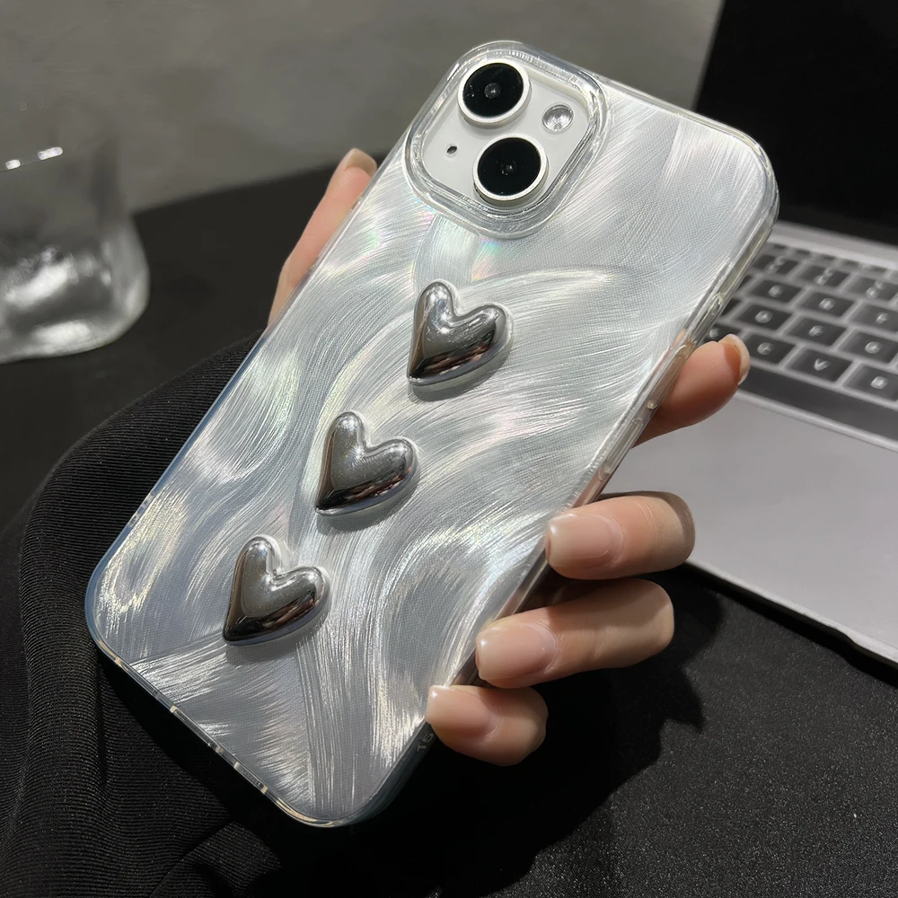 Custodie per telefono personalizzate fai da te Love Laser per iPhone 15 Custodia per iPhone 16 15 14 13 12 11 Pro Max Plus Braccialetto di perle Custodia in silicone morbido_voghion.com