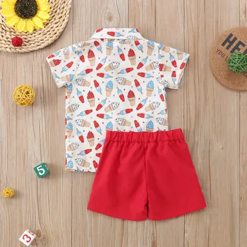 New Baby Outfit Boy Toddler Boys Short Sleeve Independence Day 4th Of July Prints T Shirt Baby Boy Winter Clothes 3-6 Months 5