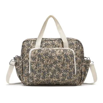 Borsa Messenger Organizer per Pannolini con Disegni Cartoon, Grande Capacità, Leggera, Borsa a Tracolla per Mamme, Pieghevole in Cotone Trapuntato