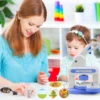 Button Maker Machine Installation-Free DIY Button Pin Maker Machine Badge Press Machine Blue Easy to use Great gift