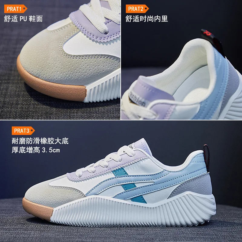 Little White Shoes Women's 2024 Spring and Autumn Season New Versatile Shoes, Heightened Cake Shoes, Casual Shoes