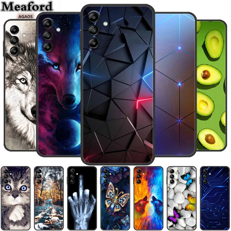 

For Samsung Galaxy A34 5G Case Animals Soft Silicone TPU Phone Back Cover Coque for SamsungA34 5G Cute Shockproof Wolf Fundas